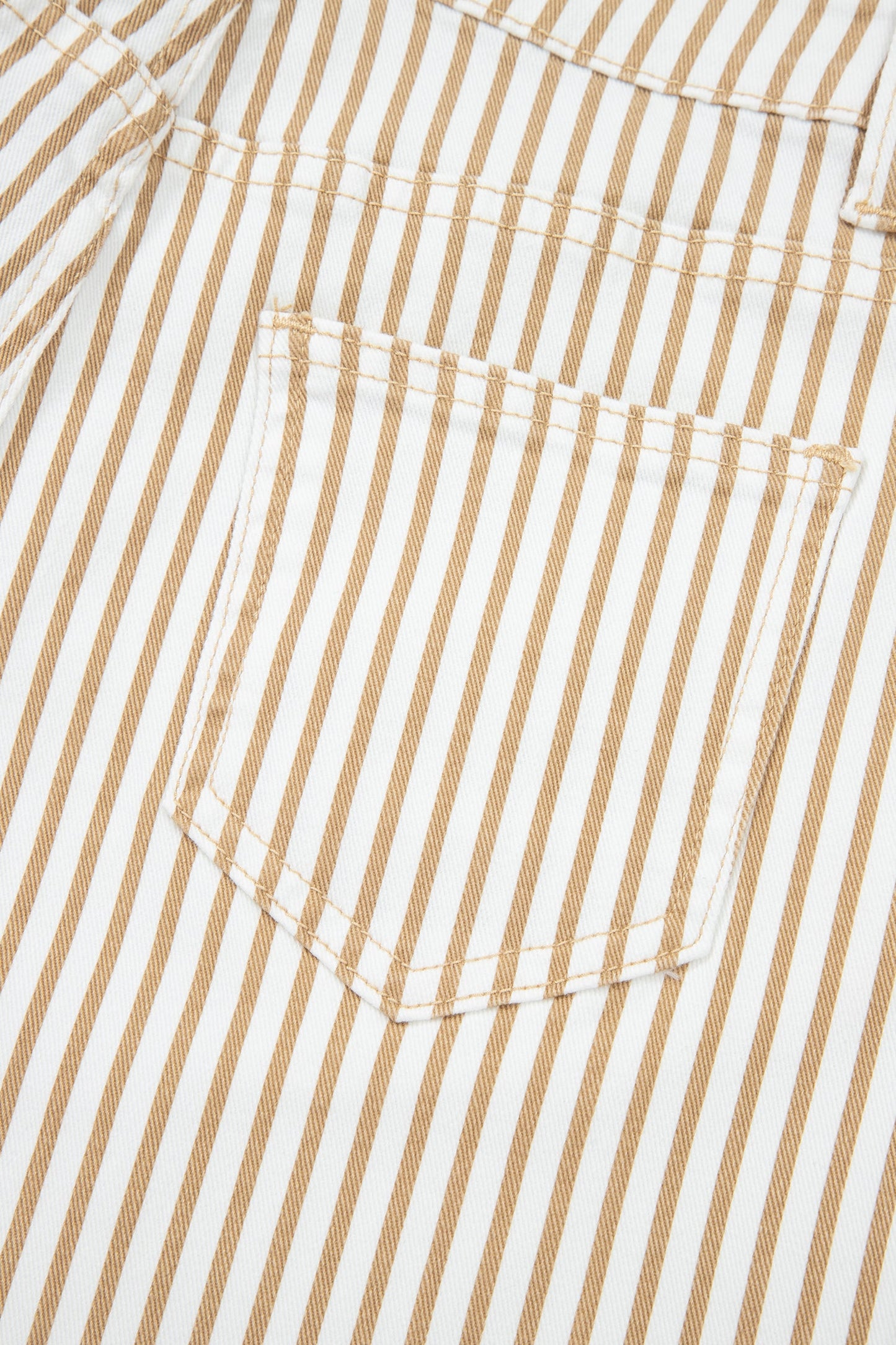Khaki Stripe Casual Barrel Jeans