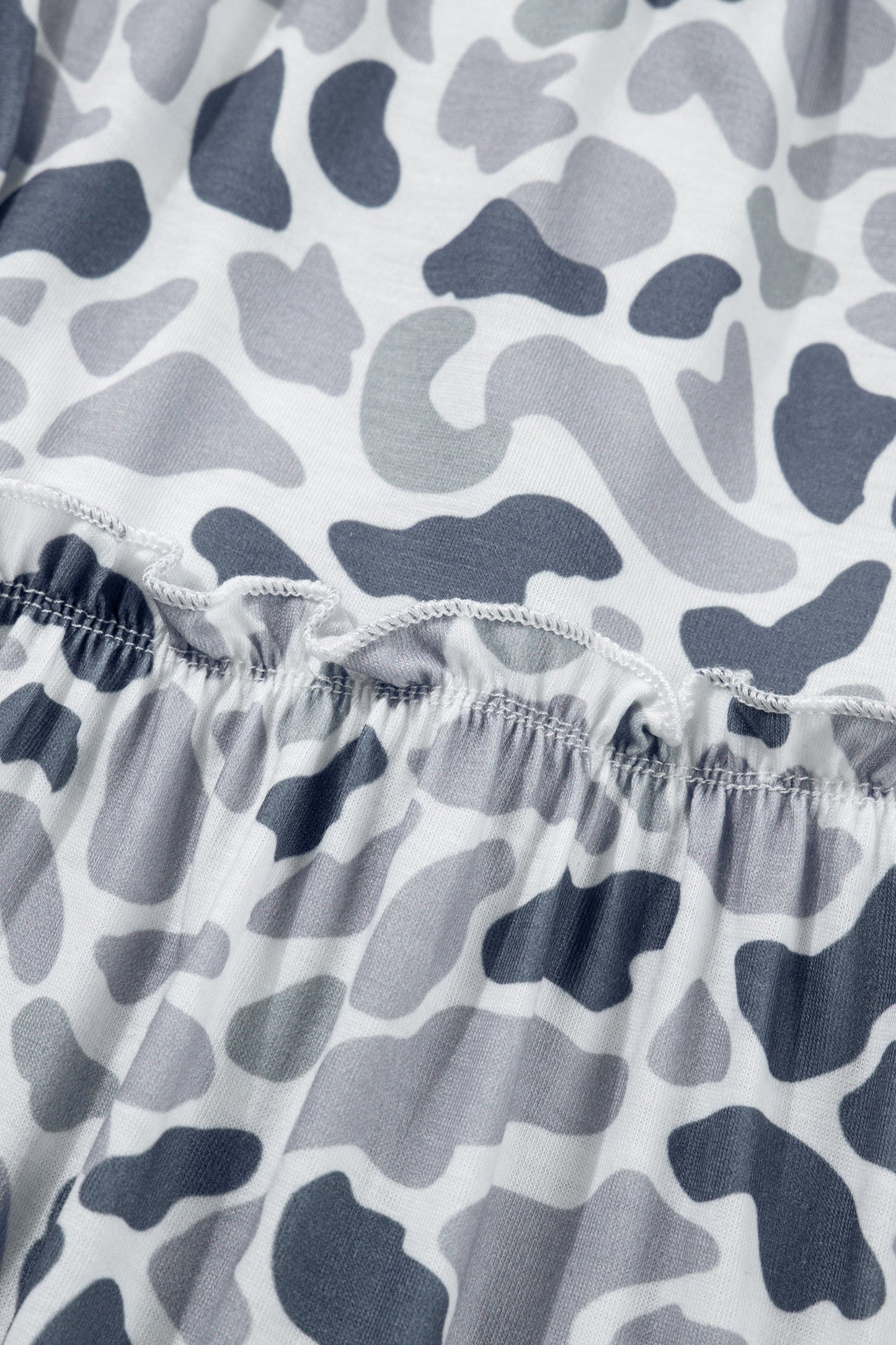 Beige Camo Print Wide Leg Casual Pants