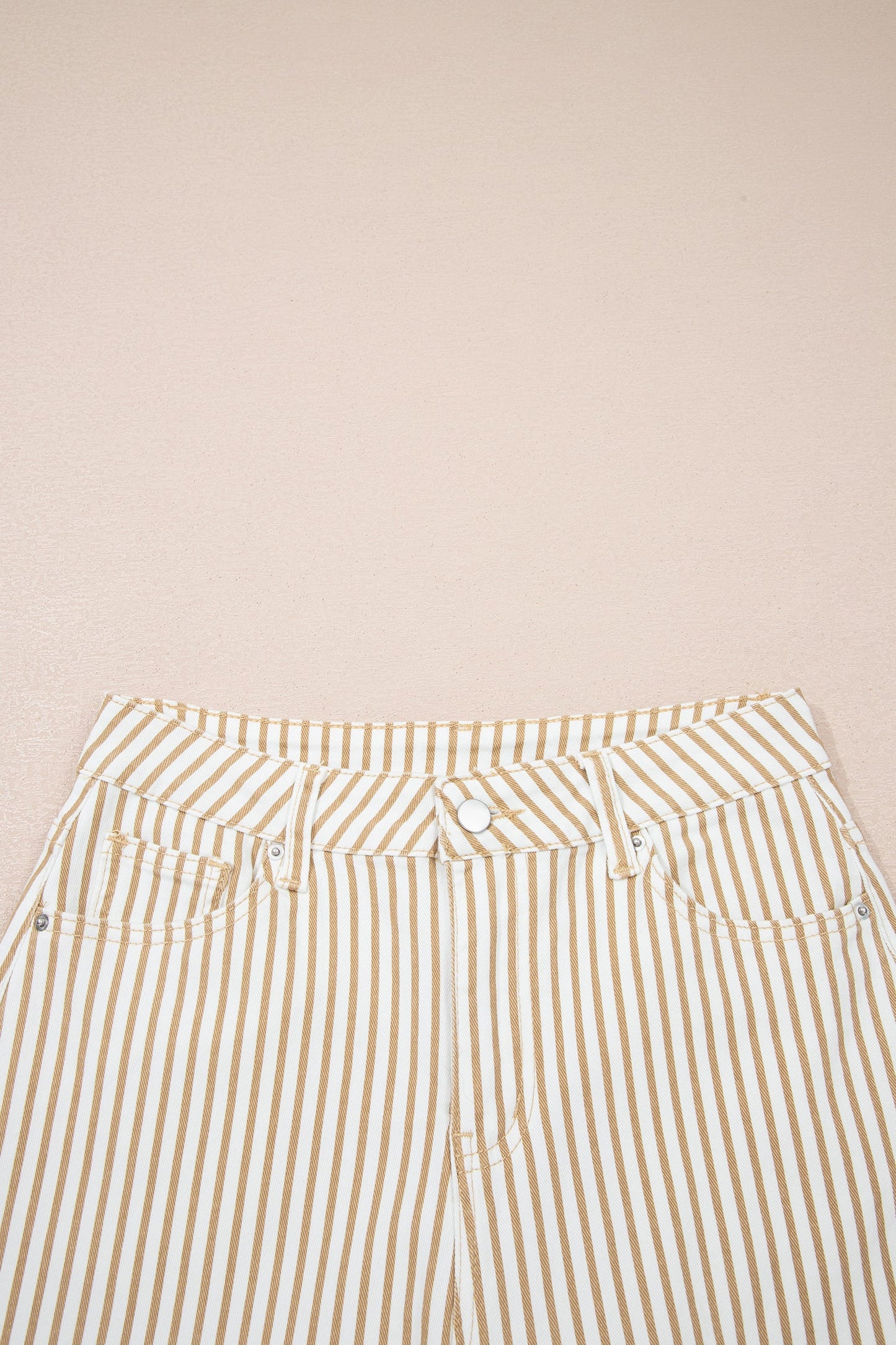 Khaki Stripe Casual Barrel Jeans